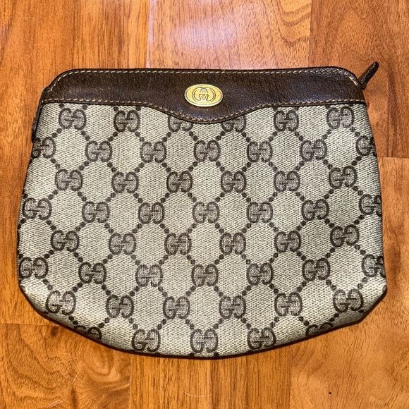 Authentic Vintage Anniversary Collection Logo Canvas Leather Clutch Bag,All Products : American Fashion Style Bags On Sale